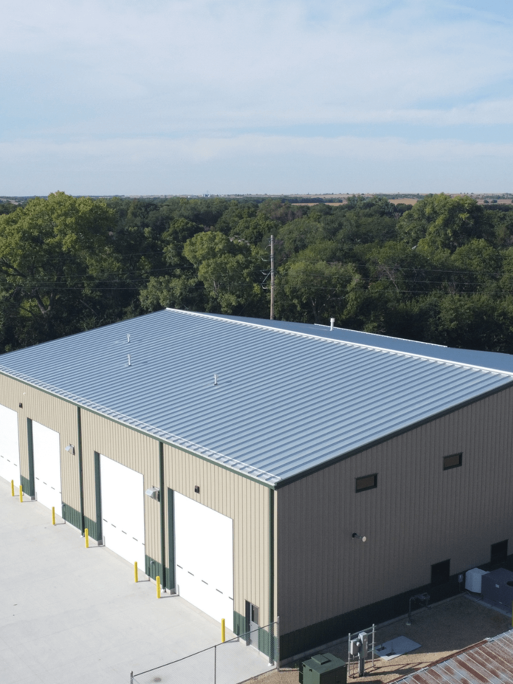 overhead view of garage